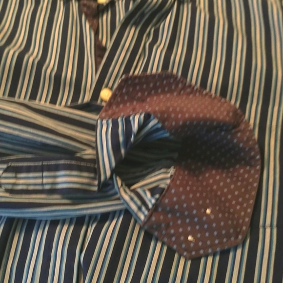 Like new! Taylorbyrd men's LS shirt blue striper, sx L - Picture 7 of 8